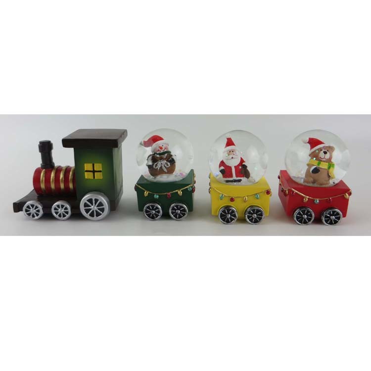 Unique Mini Resin Christmas Train Snow Globe for Kids Holiday Gift