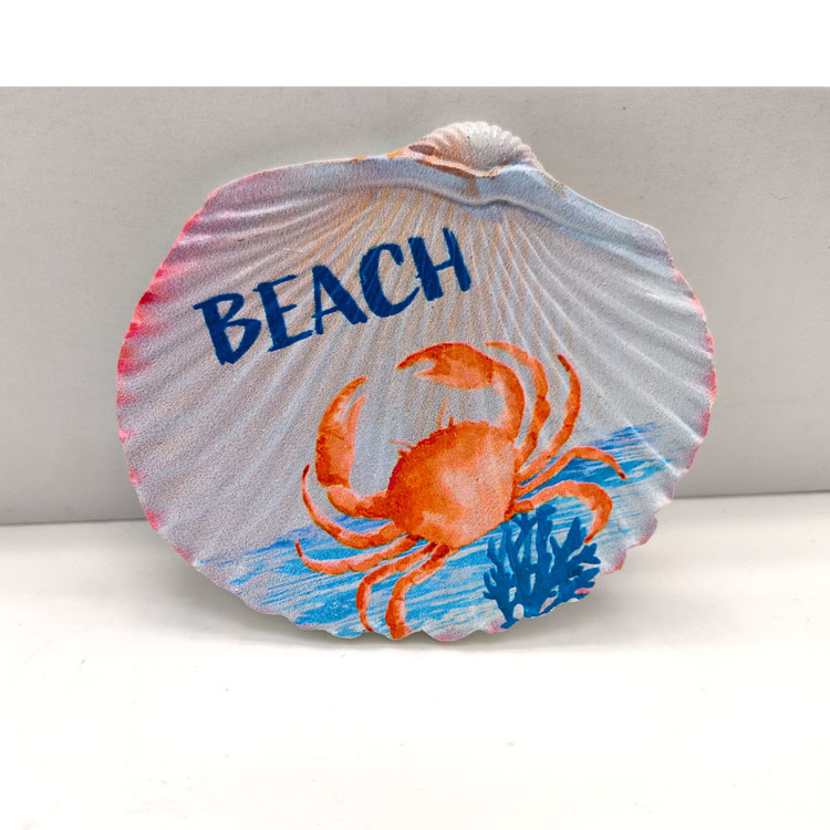 Custom Printing Beach Design Shell Shape Resin Canary Islands Italy Sicilia Souvenir Fridge Magnet