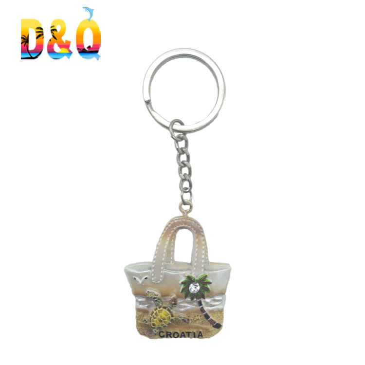 Creative Custom Shape Hamburger Food Resin Keychain for Gift