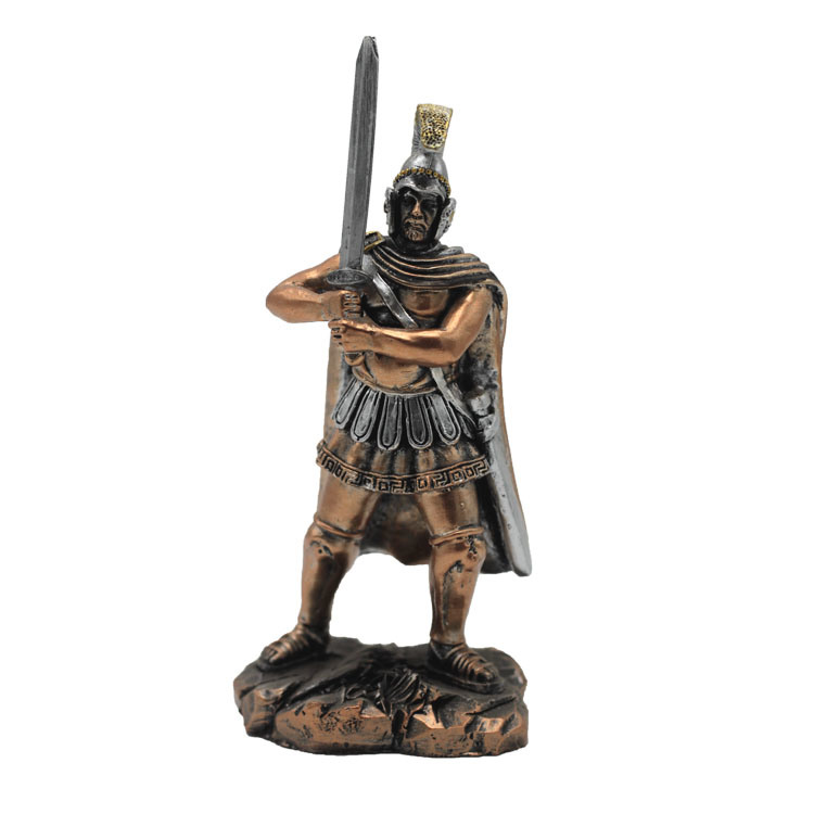 Custom Europe Greek Medieval Resin Character Model Resin Soldier Knight Figurine Bronze Statue