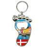 Factory Customized Logo Design Alloy Metal Bottle Opener Keyring Copenhagen Denmark Souvenir Keychain