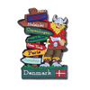 Customized Logo Soft PVC Magnet Copenhagen Denmark Souvenir Rubber Fridge Magnet