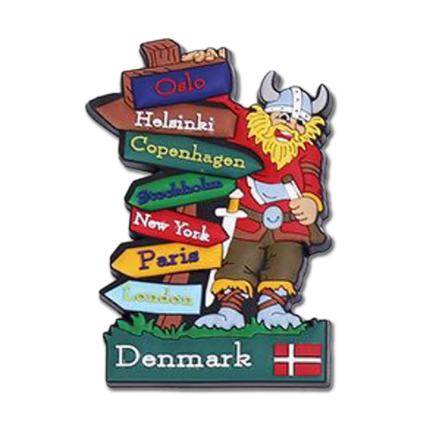 Customized Logo Soft PVC Magnet Copenhagen Denmark Souvenir Rubber Fridge Magnet