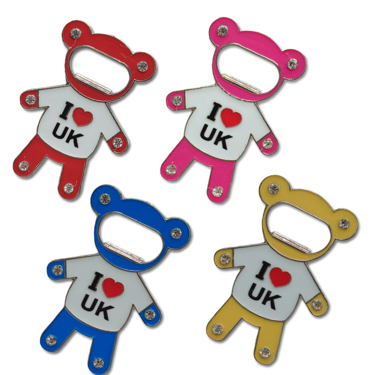 Customized Logo Alloy Metal Bear Key Chain Gene Root London Budapest Hungary Souvenir Teddy Bear Keychain
