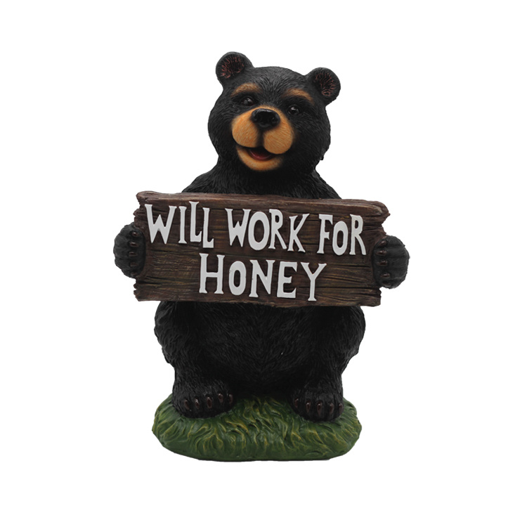 Custom Animal Black Bear Figurine Resin Bear Statue for Home Decor