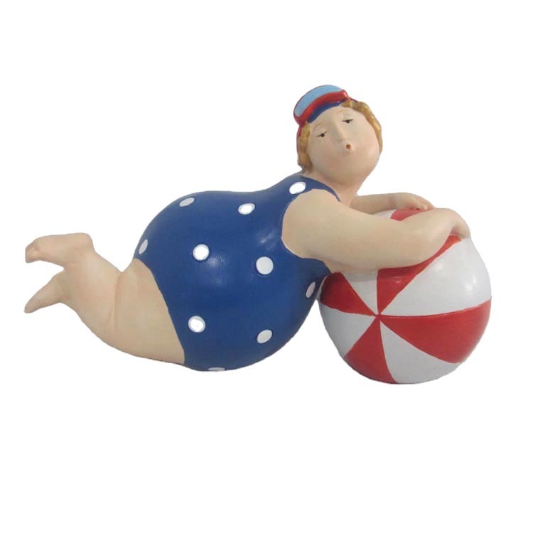 Resin Beach Women Sexy Fat Woman Statue Sculpture Fat Lady Figurine