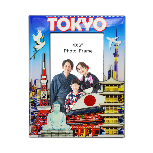 Factory Custom Logo Double Layer Picture Frame Travel Gift Home Decor Epoxy MDF Wood Berlin Germany Souvenir Photo Frame