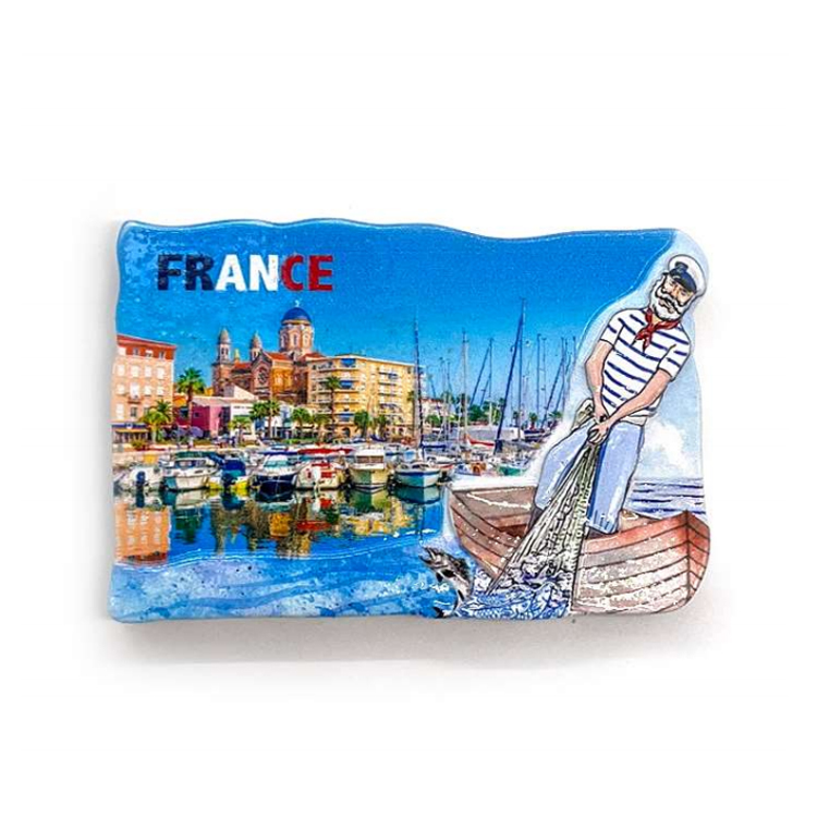 Resin 3D Printing Nautical Seaside Normandy France Souvenirs Normandie Fridge Magnet