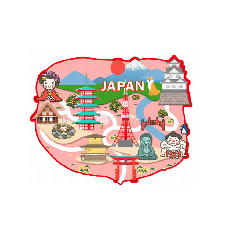 Japan MDF Wood Magnet Windmill Okinawa Souvenir Fridge Magnet