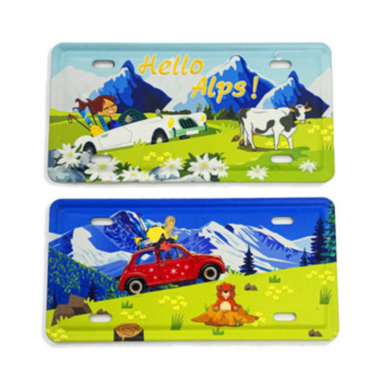Custom Logo Melamine Resin Green Grass Snow Mountains Sheep Design Switzerland Souvenir Fridge Magnet Grindelwald Magnet
