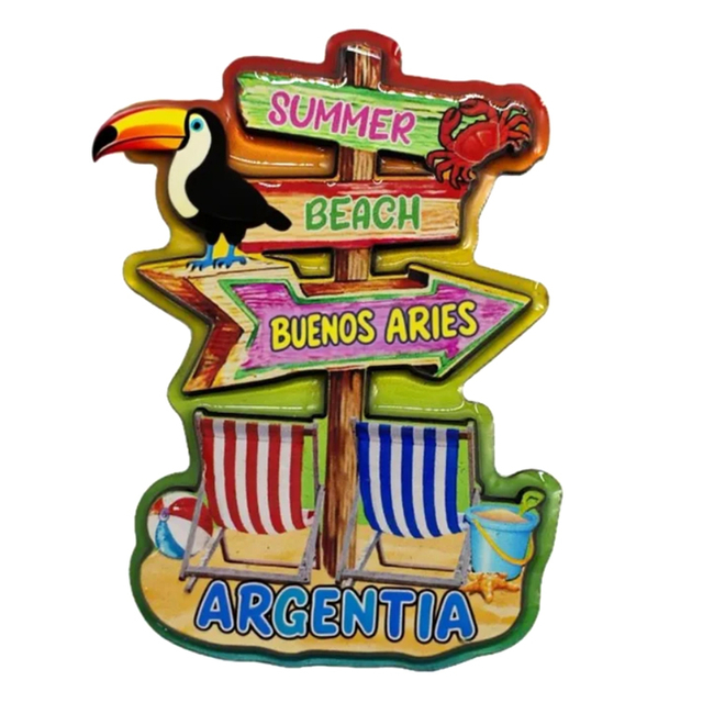 Epoxy Wooden Refrigerator Magnet Toucan Argentina Souvenirs Buenos Aires Fridge Magnet
