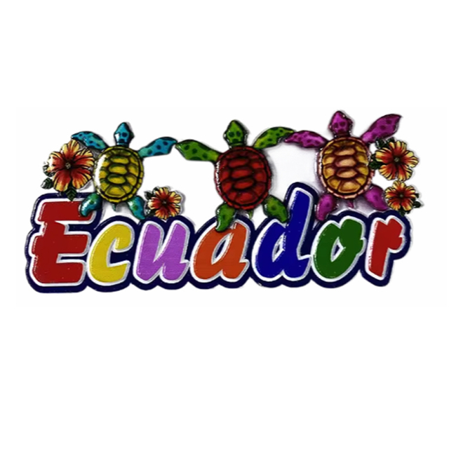 Custom Logo Resin Printing Flag Letter Shaped Colombia Ecuador Souvenirs Fridge Magnet