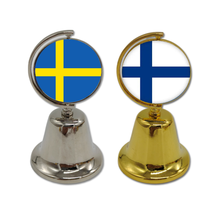 Custom Logo Country Tourist Metal Craft Bell Rotatable Germany Paris Souvenir Dinner Bell
