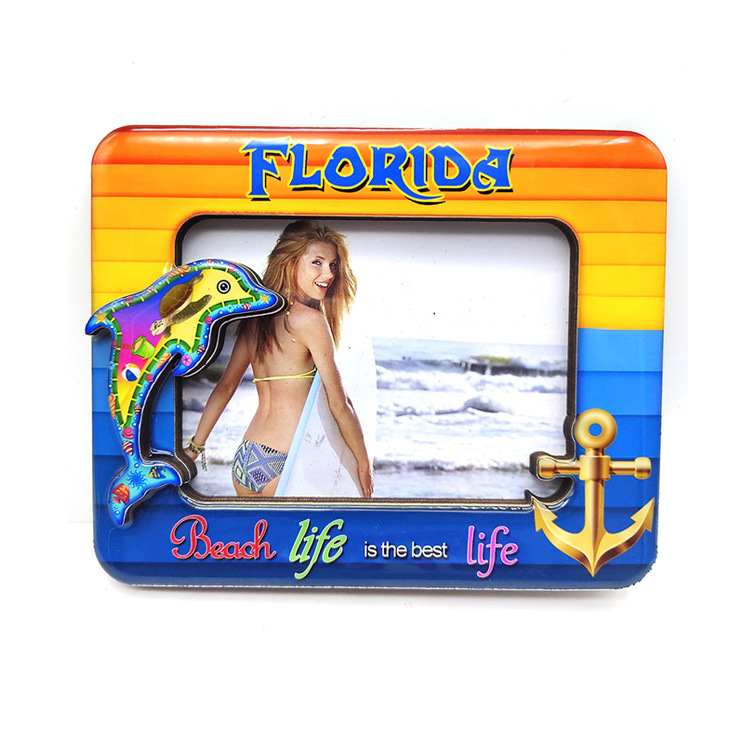 Custom Logo Beach Tourist Souvenir Design Epoxy Wooden Photo Frame