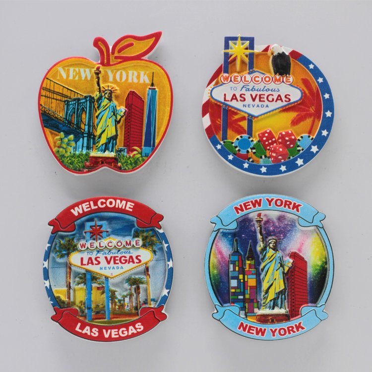 Customized Souvenir Collection Resin Fridge Magnet Nyc Souvenir