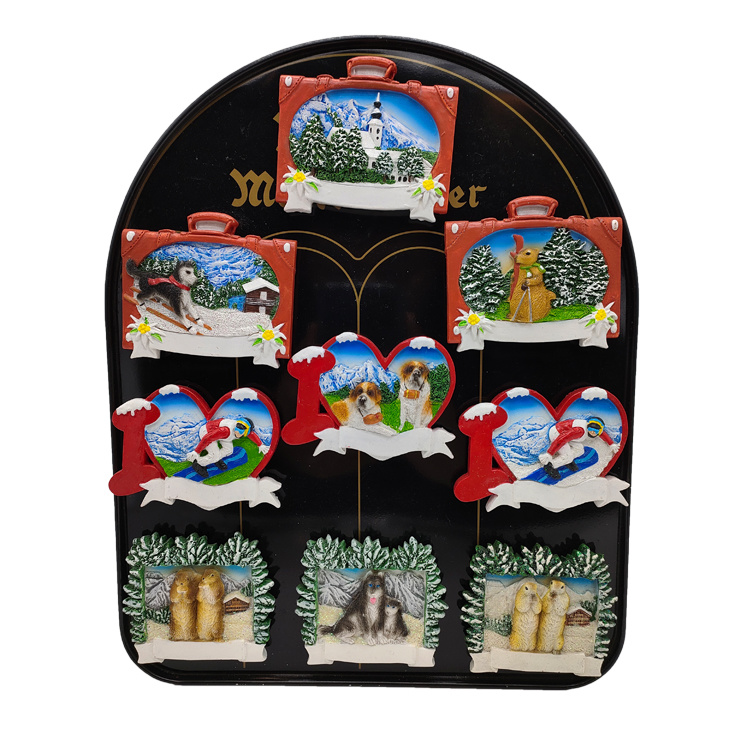 Customized Snow Mountain Souvenir Austria Switzerland Norway Tourist Souvenir Resin Fridge Magnet