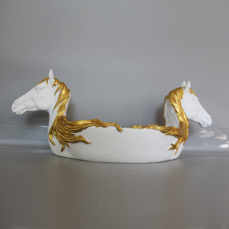 Wholesale Horse Shape Gold Decor Tray Resin Decorative Plates