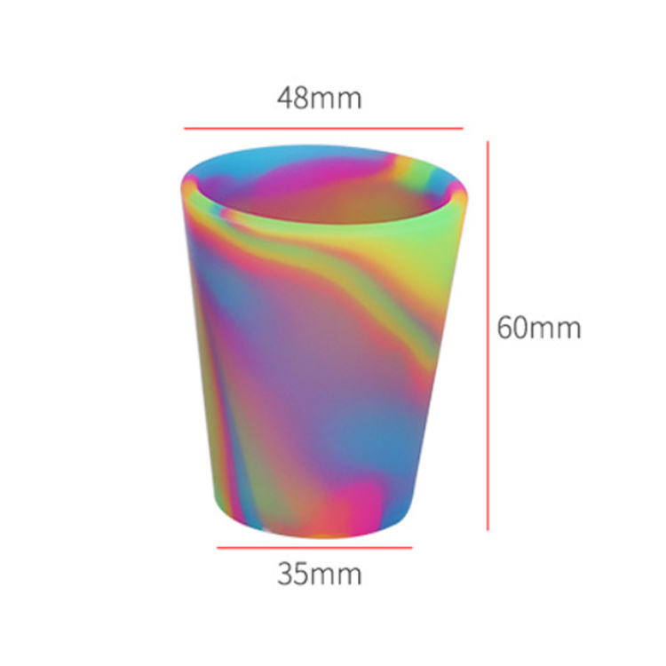 Eco-Friendly Customized Logo Unbreakable Rainbow Colorful Silicone Rubber Shot Glass