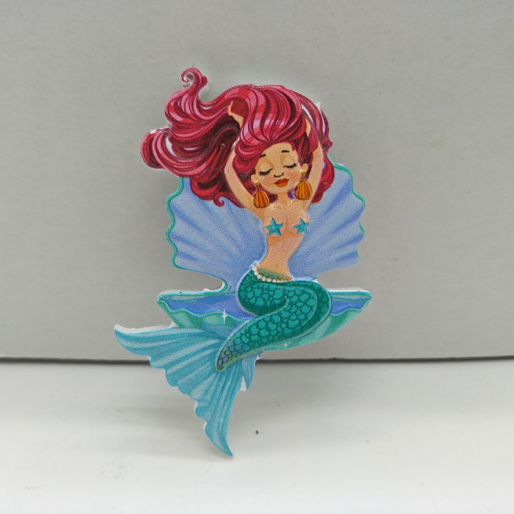 Custom Printed Cartoon Beach Resin Souvenir Mermaid Fridge Magnet