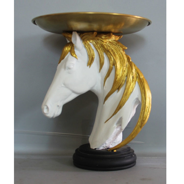 Luxury Gold Horse Statue Desktop Home Decorative Resin Tray