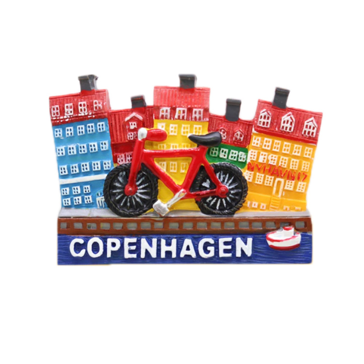 Customized Resin Building 3D Copenhagen Denmark Souvenir Fridge Magnet