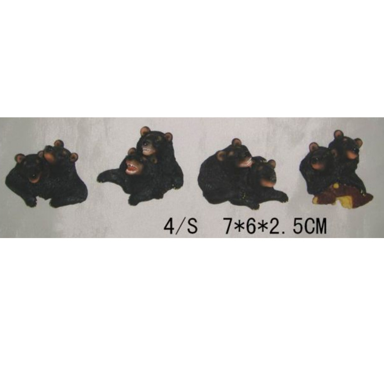 Custom Hand Printed Resin Tourist Souvenir Black Bear Fridge Magnet