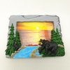 Custom Logo Hand Painted Tourist Souvenir Resin Photo Frame Black Bear