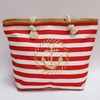 Customized Printd Logo Blue White Striped Nautical Anchor Beach Bags