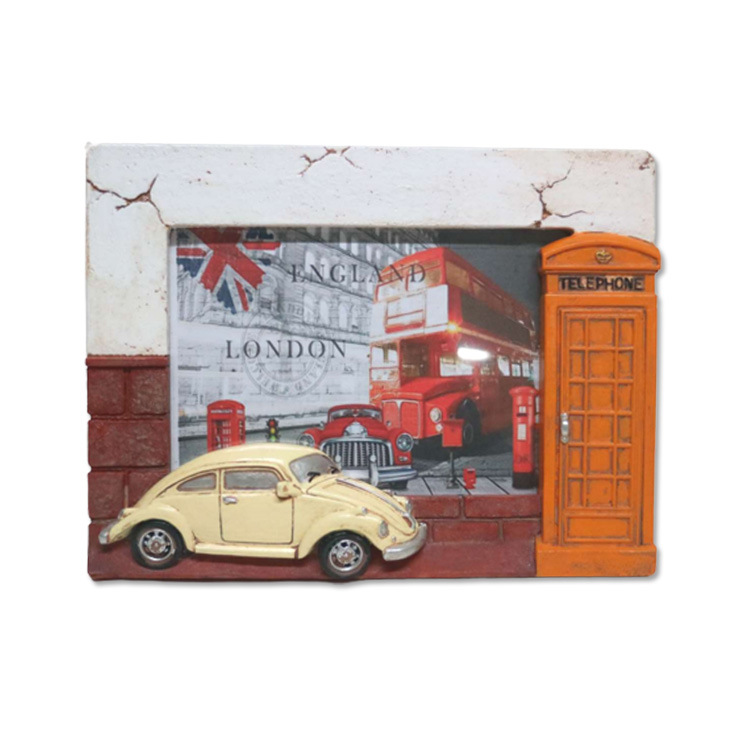 Factory Custom Tourist Souvenir Hand Painting Resin Frame Photo Gift London Souvenir Photo Frame