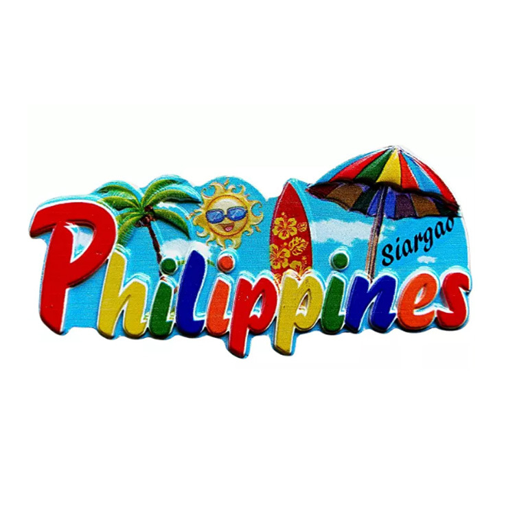 Custom Printing European Tourist Souvenir Philippines Resin Fridge Magnet