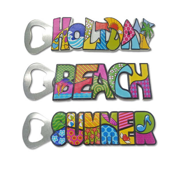 Custom Letter Shape Tourist Souvenir Polyresin Bottle Opener