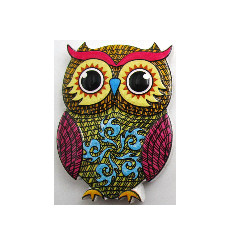 Resin Printing Animal Shape Souvenir Magnet Owl Fridge Magnet