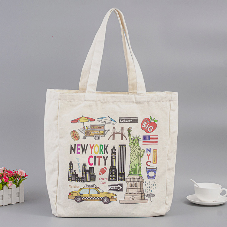 Custom Digital Printing Canvas New York Souvenir Tote Bag