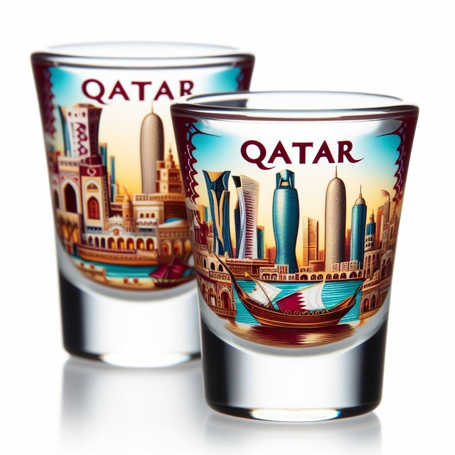 Custom Logo Printing Tourism Gift Saudi Arabia Dubai Qatar Souvenir Shot Glass