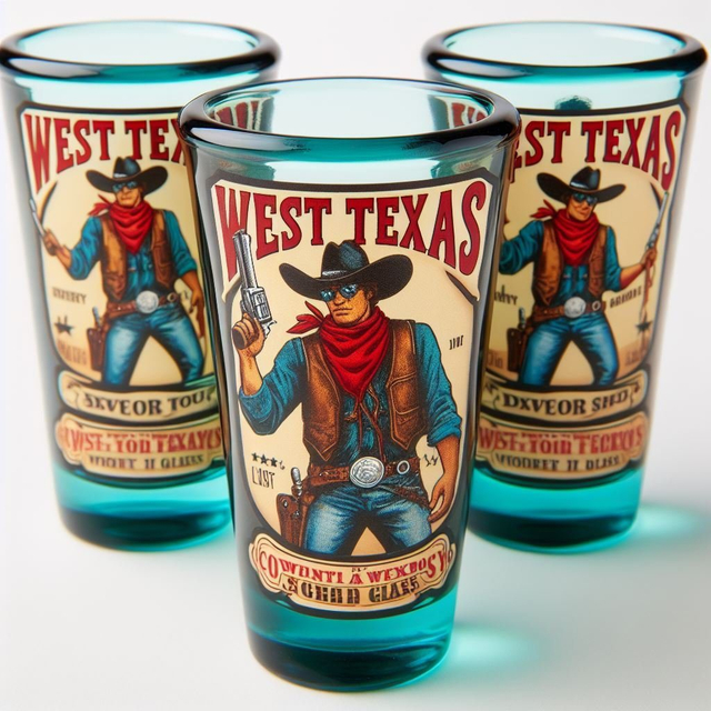 Custom Different Countries Gift Texas Wild West Cowboy Souvenir Shot Glass