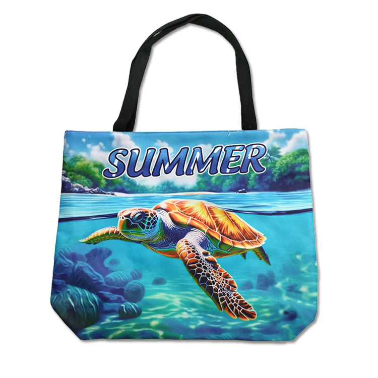 Customized Logo Printing Tourist Souvenir Summer Beach Seagull Nautical Canvas Tote Bag