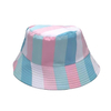 Wholesale Fashion Trendy Double Sided Reversible Rainbow Color Print Stripe Bucket Hat