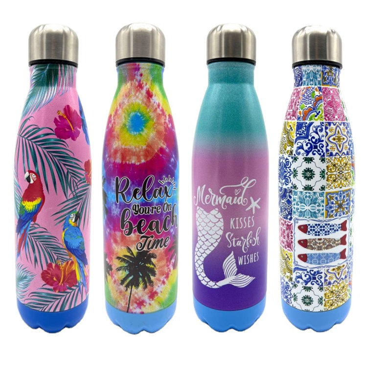 Factory Price Customized UV Print 500ml Vacuum Flask Stainless Steel Souvenir Water Bottle with Custom Logo