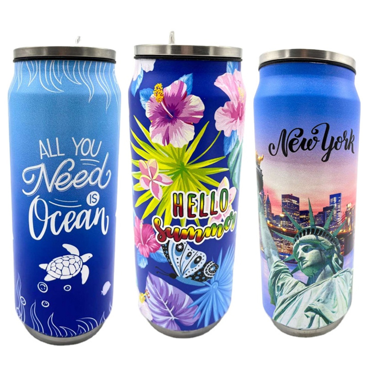 Customized Logo Personalised 500ml Tropical Beach Design Bahamas Souvenir Flamingo Water Bottle