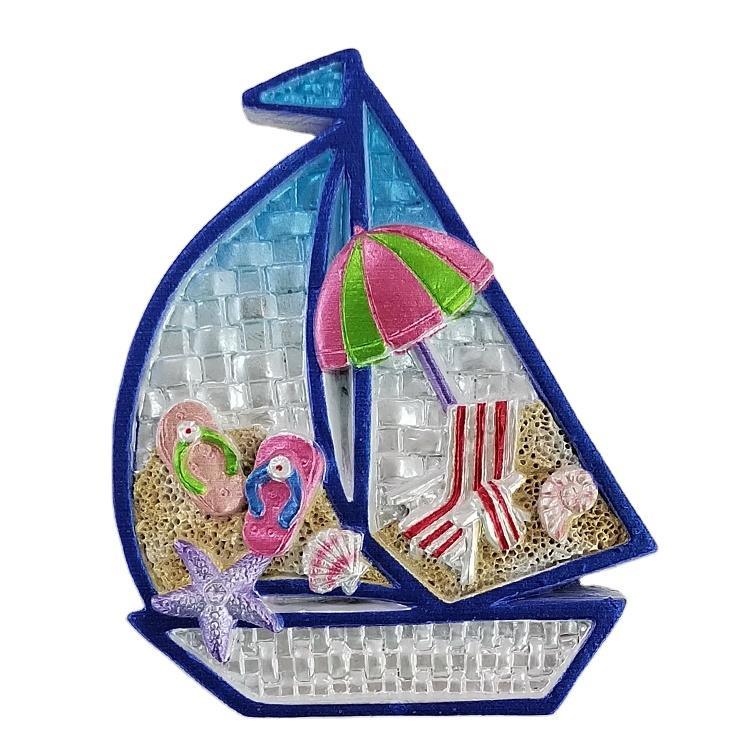 Custom Logo Hand Painted Tropical Island Beach Souvenir Turtle Resin Fridge Magnet