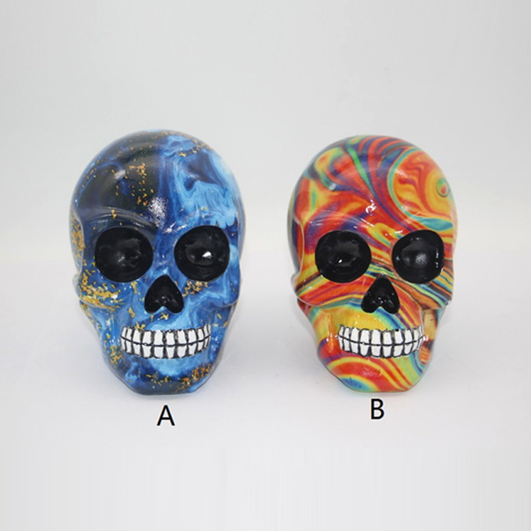 Wholesale Halloween Funny Gifts Resin Decorative Skull Head Statue Skull Figure