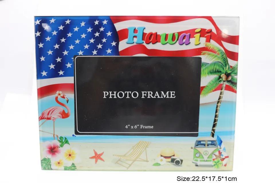 Custom Logo Printing Souvenir 4*6 Transparent Glass Photo Frame