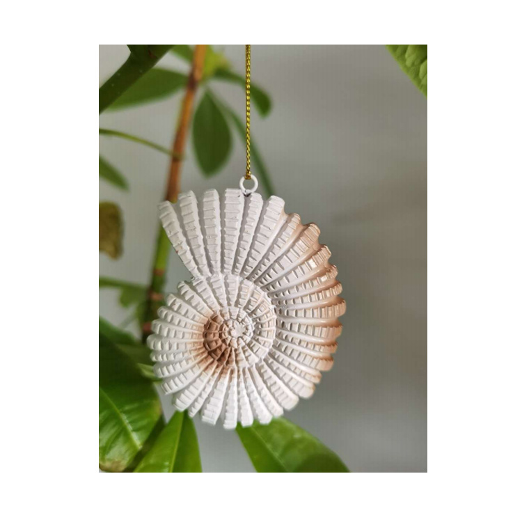 Custom Printing Resin Beach Christmas Hanging Oyster Shell Ornament