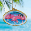 Custom Printing Resin Beach Christmas Hanging Oyster Shell Ornament