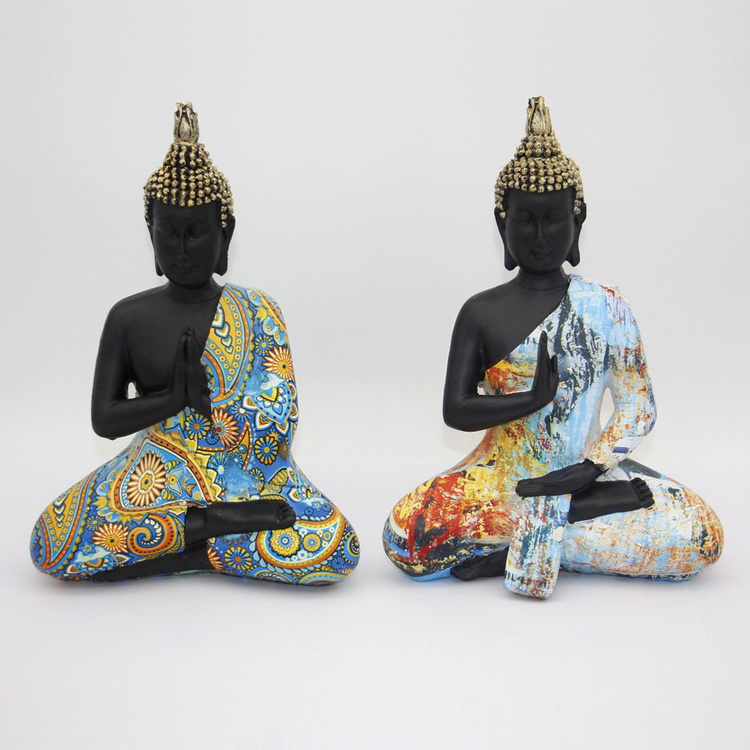 Home Decor Colored Sleeping Buddha Statue Polyresin