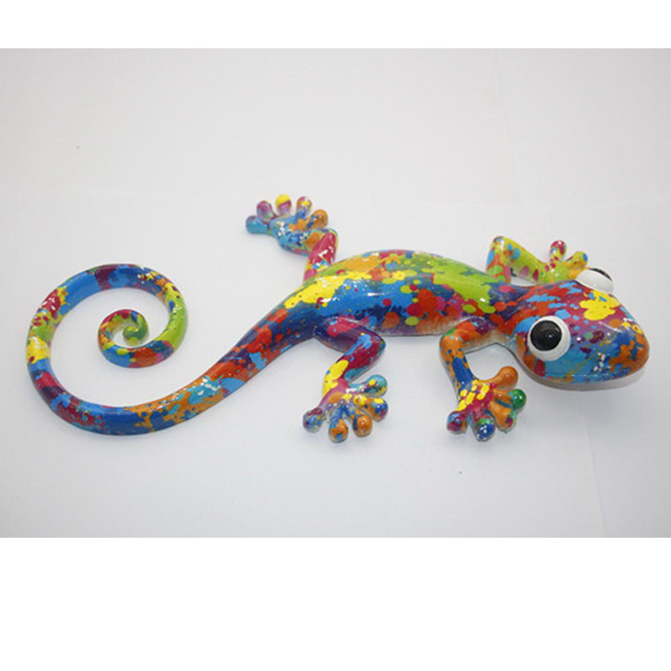 Polyresin Gecko Hanging Sculptures for Wall Decor Resin Wall Lizard Figurines European Style Home Accessories