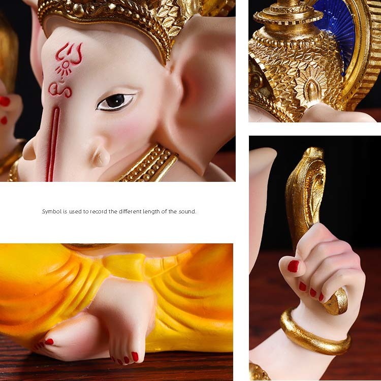 Wholesale Hindu God Statue Resin Gold Ganesh Statue