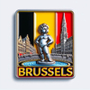 Custom Enamel Metal Tourist Souvenir Keyring Brussels Belgium Souvenir Keychains