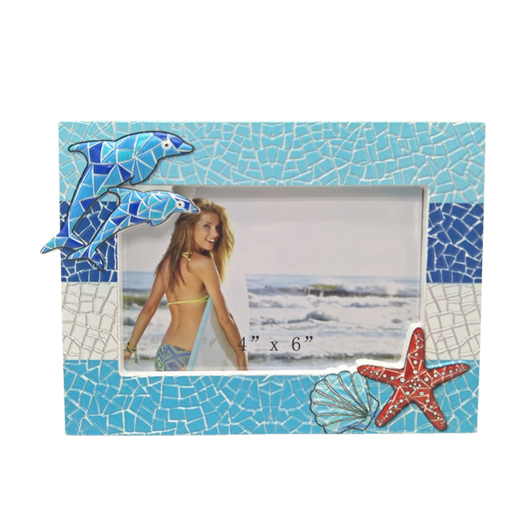 Custom Spain Tourist Souvenirs Mosaic Print Resin Photo Frame