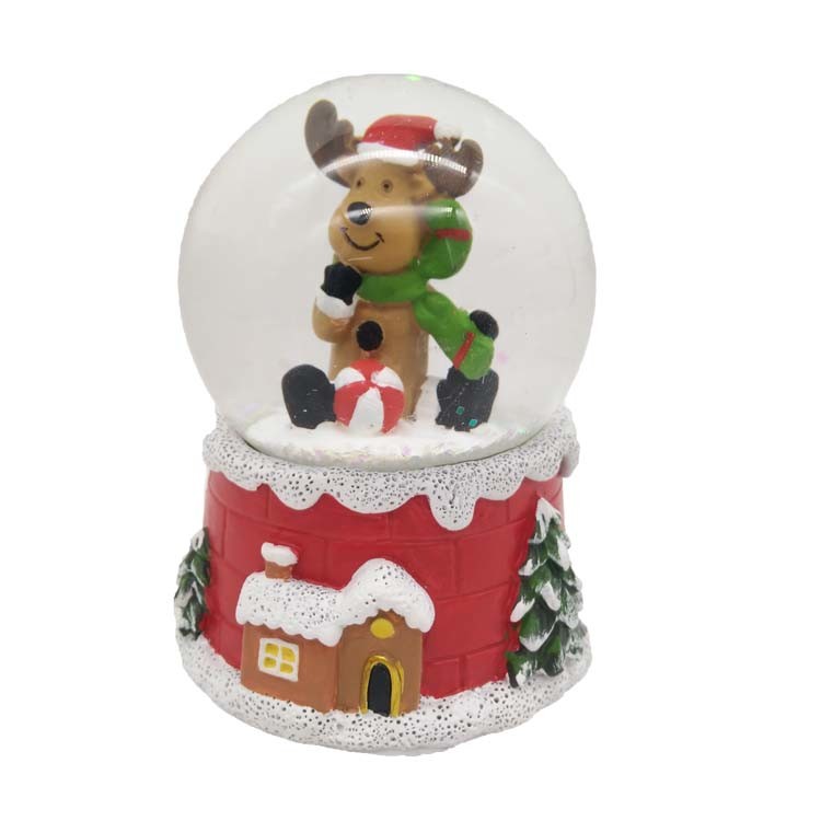 Custom 65mm Christmas Snow Ball LED Light Snow Globe